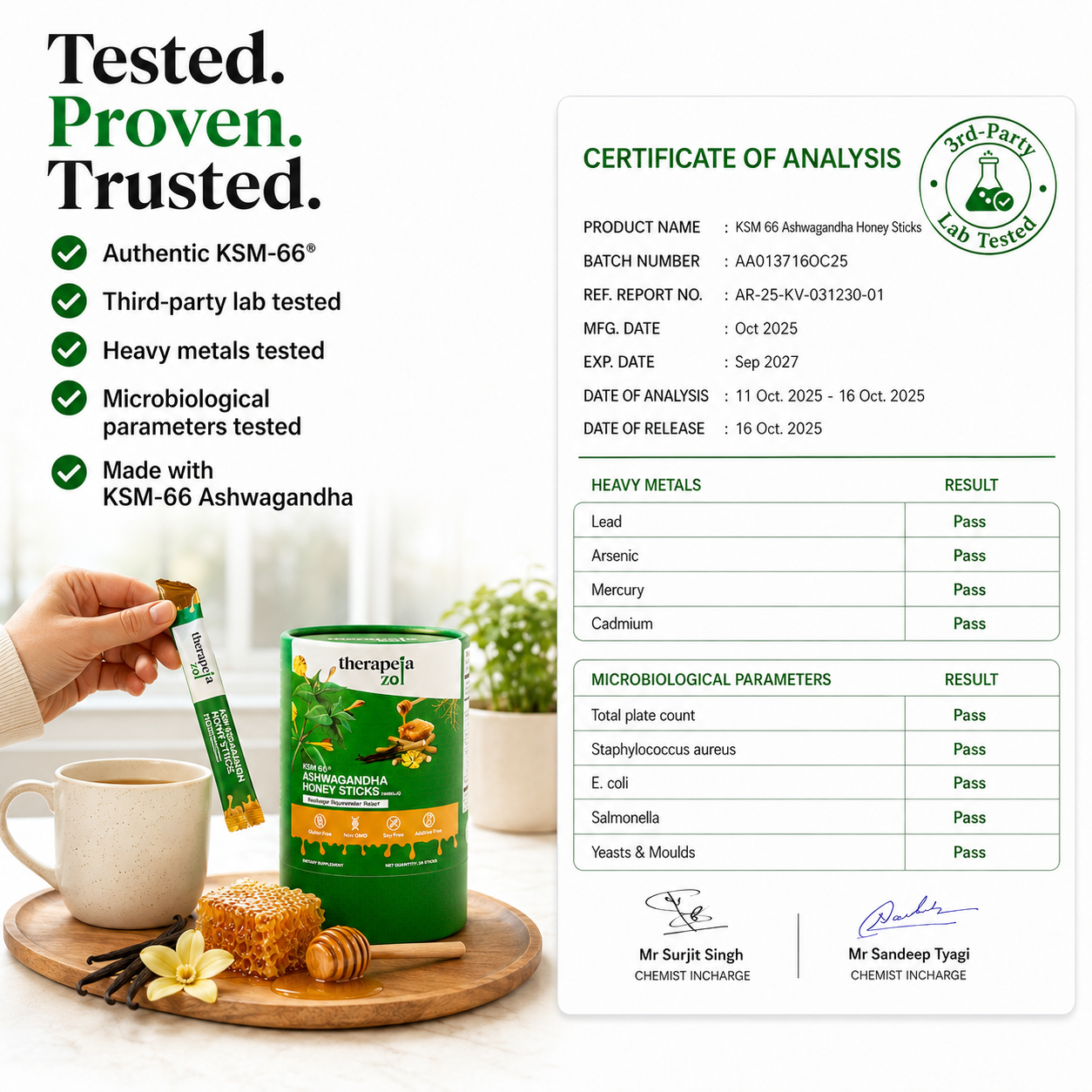 KSM-66® Ashwagandha Honey Sticks (Vanilla)