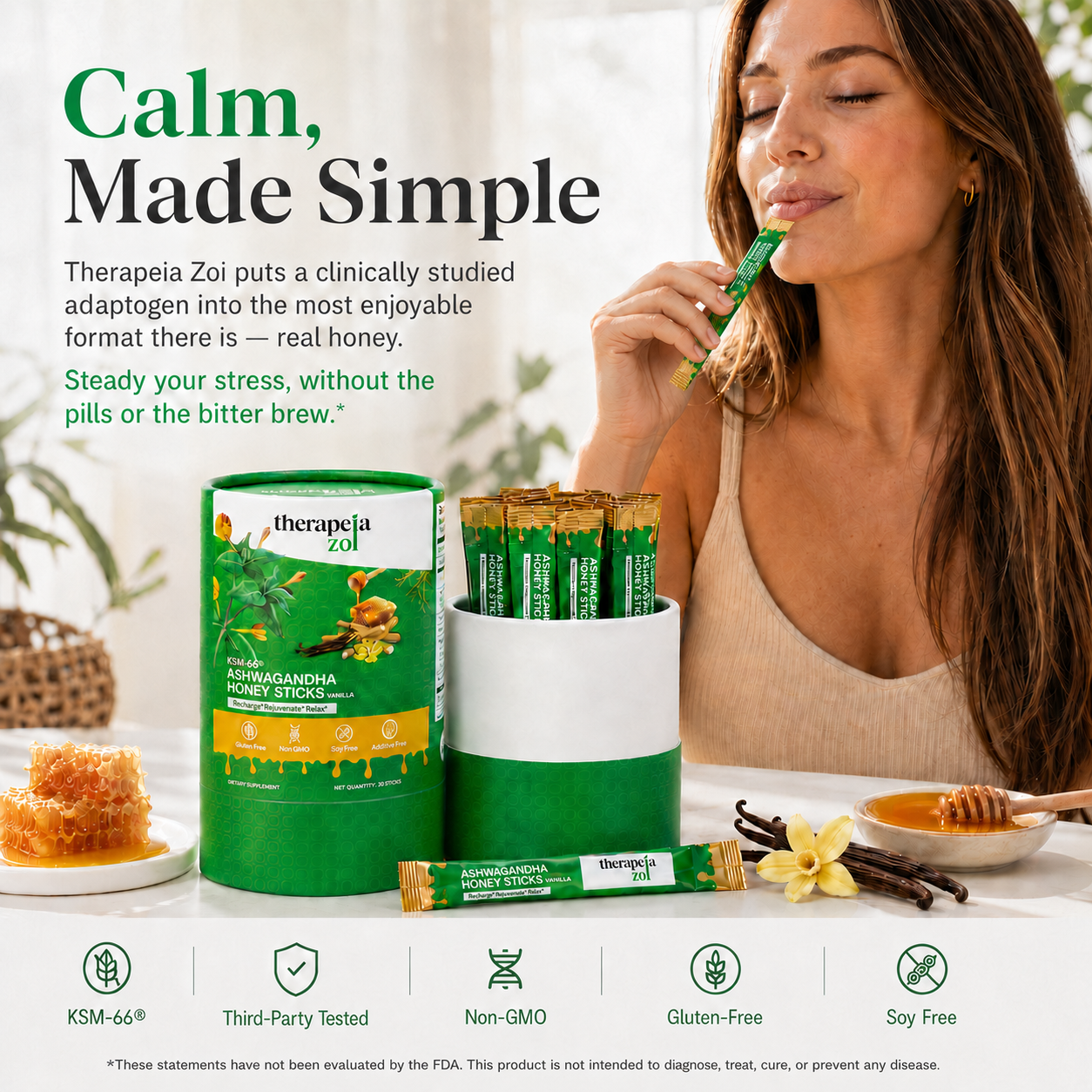 KSM-66® Ashwagandha Honey Sticks (Vanilla)