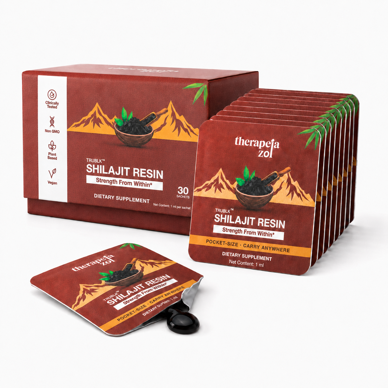 TRUBLK™ Shilajit Resin Single-use Snap Sachets
