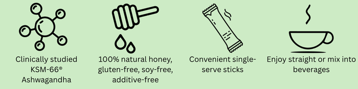 KSM-66® Ashwagandha Honey Sticks (Vanilla) Key Features